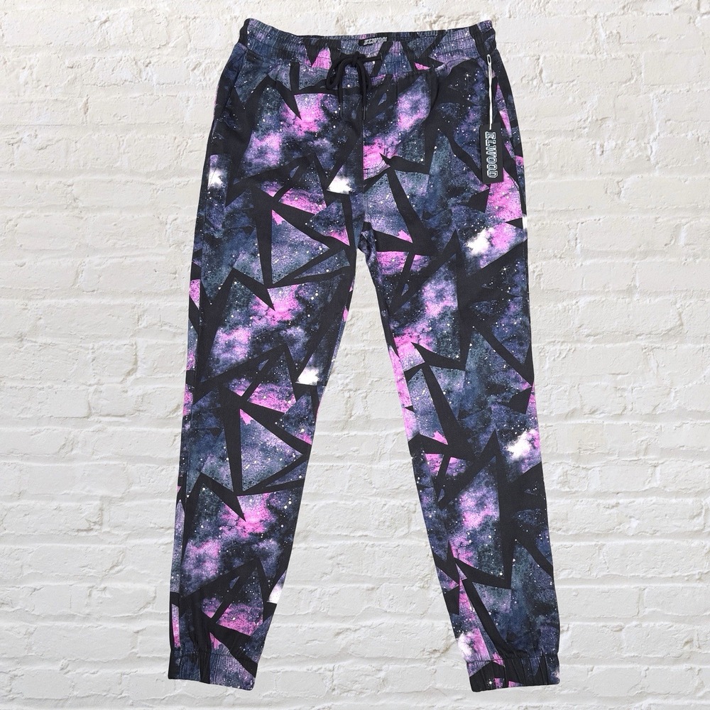 Elwood Galactic Galaxy Stretch Twill Jogger Pants Mens M Streetwear Y2K Vibe NWT